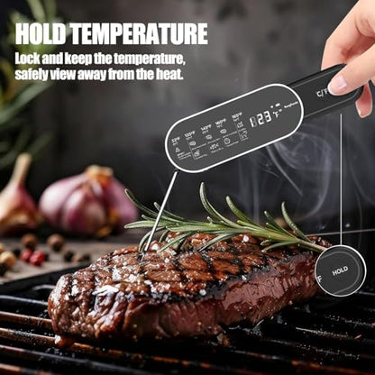 Smart Meat Thermometer Digital with Ultra-Fast 0.5 Sec Instant Read, Oven Safe for Grill, BBQ, Smoker, Candy