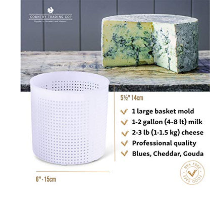 Country Trading Co. Cheese Molds Set of 3 for Making Blue and Hard Cheeses at Home - Quality Italian Baskets to Make Gorgonzola Colby Gouda Cheddar or DIY Organic Vegan Nut Cheese Maker - size: Set of 3