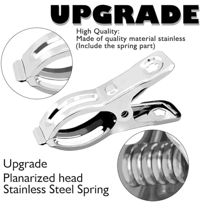 BESTEEL Upgraded 240 PCS Garden Clips, Greenhouse Clamps 100% Stainless Steel Heavy Duty Greenhuose Clips for Netting - Strong Grip to Hold Down Shade Cloth or Plant Cover on Garden Greenhouse Hoops - size: 240PCS