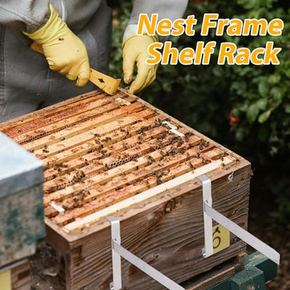 2pcs Bee Frame Holders, Stainless Steel Beehive Frame Perches Stand 5-Frame Capacity Bee Hive Frame Grip Bee Box Frame Mount Rack Tool Beekeeping Frame Support Bracket Beekeepers Equipment Supplies