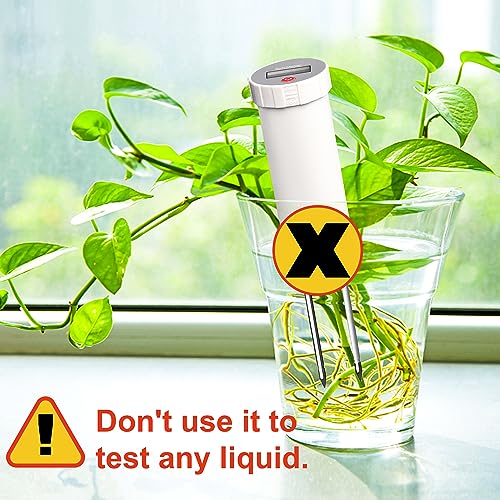 Digital Soil pH Meter, Industrial Grade Soil pH Tester with Calibration-Free LCD Display, High Accuracy Soil pH Pen, Soil pH Monitor for Garden, Lawn, Plant (White)