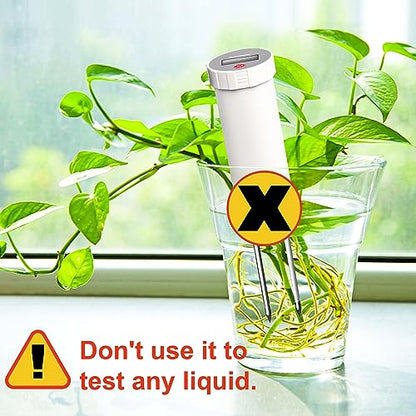 Digital Soil pH Meter, Industrial Grade Soil pH Tester with Calibration-Free LCD Display, High Accuracy Soil pH Pen, Soil pH Monitor for Garden, Lawn, Plant (White)