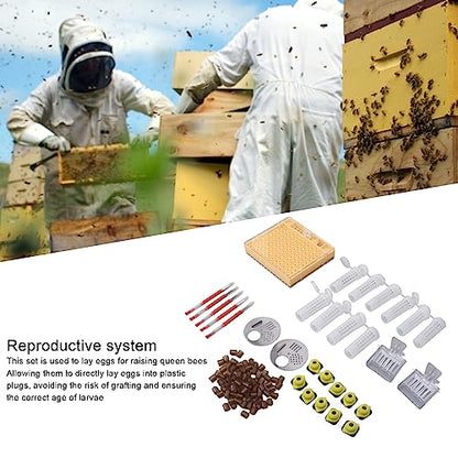 Plastic Queen Rearing System, Queen Bee Rearing Box, Beekeeping Queen Grafting Kit with 110 Cell Cups and 10 Queen Cups, Plastic Queen Rearing Kit for Beekeepers