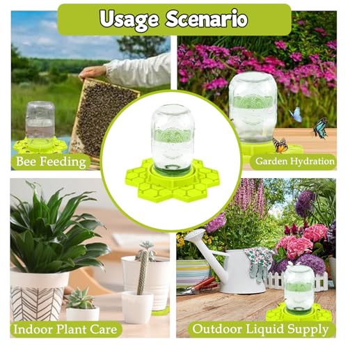 2Pcs Silicone Bee Water Station & Feeder for Regular & Wide Mason Jars, Versatile Garden Bee Waterer & Outdoor Bee Feeder, Durable, Essential for Backyard Garden Beekeeping