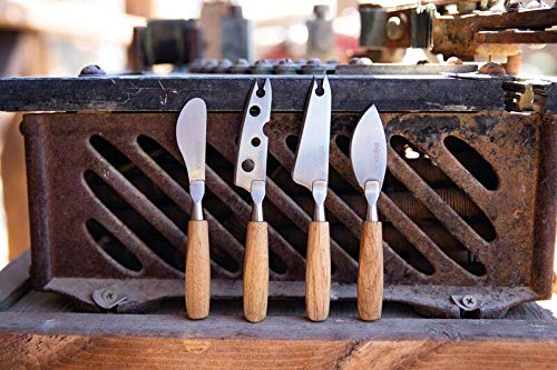BOSKA Stainless Steel Mini Cheese Knives - Oslo for All Types of Cheese - Multi-Functional Cheese Slicer - Handheld Slicer - Silver Non-Stick - Dishwasher Safe - for Kitchen Cooking - style: 4 Piece Mini Cheese Knife Set