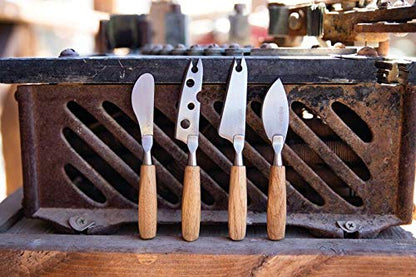 BOSKA Stainless Steel Mini Cheese Knives - Oslo for All Types of Cheese - Multi-Functional Cheese Slicer - Handheld Slicer - Silver Non-Stick - Dishwasher Safe - for Kitchen Cooking - style: 4 Piece Mini Cheese Knife Set