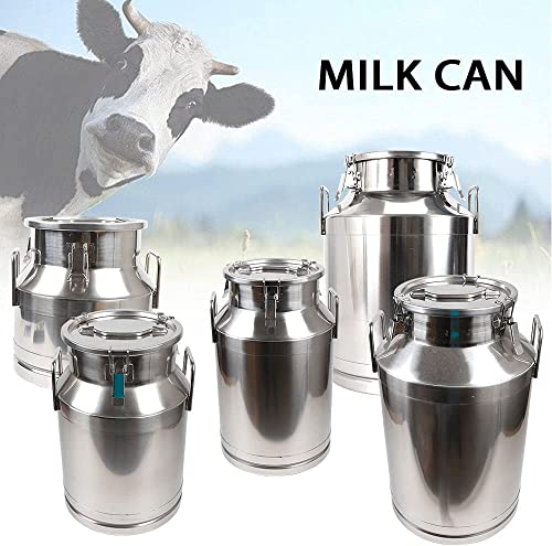 20-60L Stainless Steel Milk Can Wine Milk Bucket Wine Pail Bucket Milk Can Tote Jug with Sealed Lid Heavy Duty, with Independent Embedded Silicone Sealed Lid (30L) - size: 30L