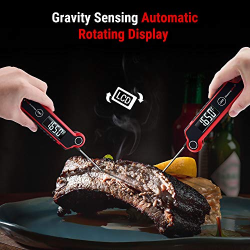 TempPro TP620 Instant Read Meat Thermometer Digital, Cooking Thermometer with Large Auto-Rotating LCD Display, Waterproof Food Thermometer Digital for Kitchen, BBQ, or Grill (Previously ThermoPro)