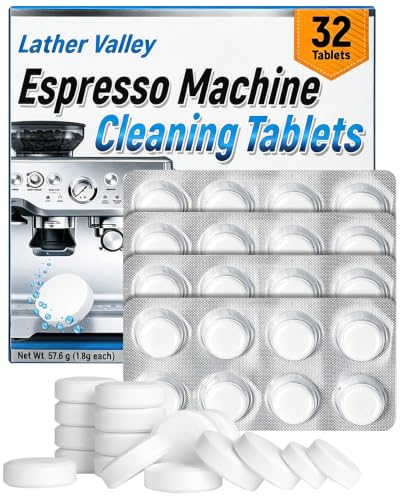 32 Tabs Replacement Espresso Cleaning Tablets for Breville Machines BEC250, Compatible with Breville Barista Express, Gaggia, DeLonghi, Jura & Philips | Removes Coffee Oils, Residue & Buildup
