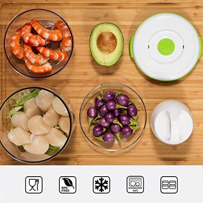 FOSA Vacuum Seal Food Storage System Reusable Container Deluxe Set with Vacuum and 10 Reusable containers - size: 11-Piece All Size Set