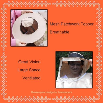 Bee Suit Bee Jacket Beekeeping Smock Protective Suit Jacket with Glovesfor Beginner & Professional Beekeepers