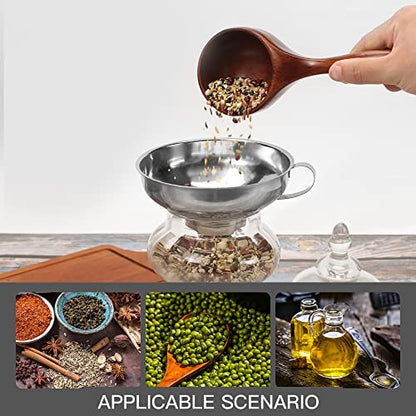 2 PCS Canning Funnel for Wide and Regular Jars, Wide Mouth Funnel Stainless Steel Funnels for Kitchen Use, Metal Funnels Set for Transferring Liquid Power Jam Grains Dry and Wet Ingredients - color: 2PCS-5.7in&4.1in