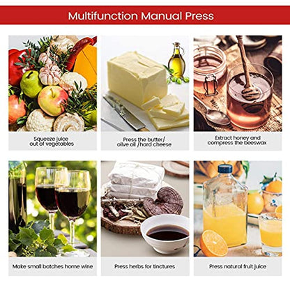 Cheese Tincture Herb Fruit Wine Manual Press with Filter Bag