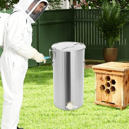 2 Frame Honey Extractor, Manual Honey Spinner Stainless Steel Honeycomb Spinner Beekeeping Extraction Apiary Centrifuge Equipment for Farms