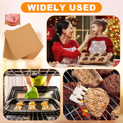 500pcs 6x6in Squares Patty Paper, Parchment Paper Squares Sheets, Unbleached Parchment Wax Sheets, Heavy Duty & Non-stick for Separating, Cookies, Storing Foods Wrapping Candies