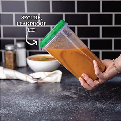 PLASTICPRO 48 Ounce Twist Top Deli Containers Clear bottom With Green Top Twist on Lids Reusable, Stackable, Food Storage Freezer Container Pack of 4 - color: Green