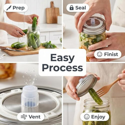Stainless Steel Fermentation Lids with Date Tracker & Airlock for 16/24/32/64Oz Wide Mouth Mason Jars, Food Grade Stainless Steel Fermentation Kit for Pickling, Kimchi, Kombucha & Sauerkraut (2PCS) - color: 2PCS