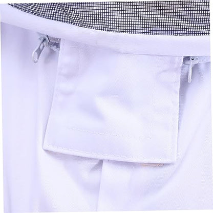 Outanaya Elastic Cuffs Removable Veil Beekeeping Suit Full Body Professional Grade XXL White