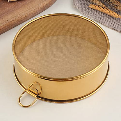 18/10 Stainless Steel Flour Sifter, Kitchen Cake Flour Fine 80 Mesh Strainers Sieve for Baking Cake Bread - color: Silver