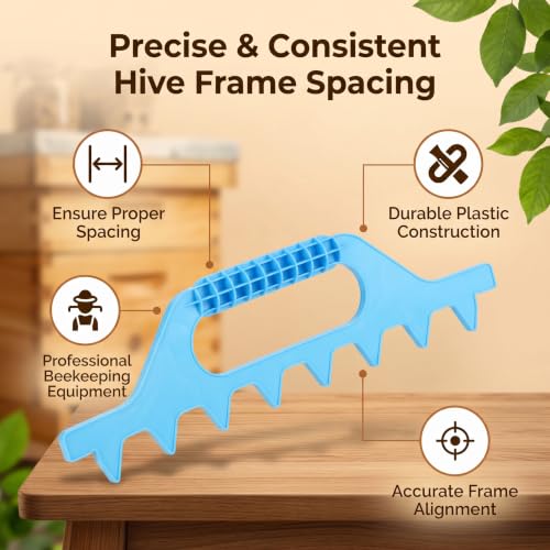 Haofy Frame Spacer Bee Frame Spacing Tool Beekeeping Accessories, Plastic Frame Spacer for Beekeeping Supplies, Keep Proper Spacing Between Frames (Blue 7 Frames) - color: Blue 7 Frames