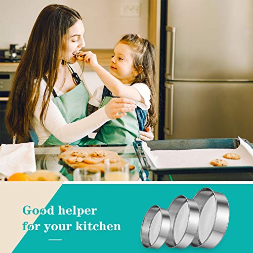 Patelai 3 Pcs Stainless Steel Round Flour Sifter Sieve Fine Mesh for Bake Decorate Cakes, Pies, Pastries, Cupcakes (6 Inch and 8 Inch 60 Mesh,7 Inch 40 Mesh) - size: 6 Inch and 8 Inch 60 Mesh,7 Inch 40 Mesh