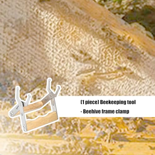 Stainless Steel Beekeeper Frame Holder with Ergonomic Wooden Handle Suitable for Beekeeping and Comfort