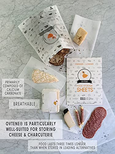 Food Storage Sheets for Cheese, Meat, and Produce - Keeps Food Fresher Longer (20 Sheets)
