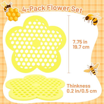 4 Pack Floating Bee Island- 7.7 Inch EVA Foam Floating Bee Watering Station for Garden- Bees Feeder Butterfly Waterer Bee Baths Pollinator, Outdoor Garden Decor