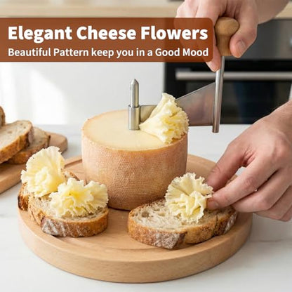 Cheese Curler Intended for Girolle – Stainless Steel Cheese Shaver & Slicer for Tête de Moine for Making Cheese Flowers – Curler Wheel Cutter for Charcuterie Boards & Chocolate (Base NOT Include)