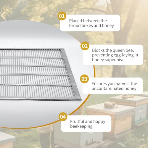 2Pcs Metal Queen Excluder Beehive Queen Bee Excluder Beekeeping Queen Excluders Beekeeping Tools (10 Frame 2Pcs) - size: 10 Frame 2Pcs