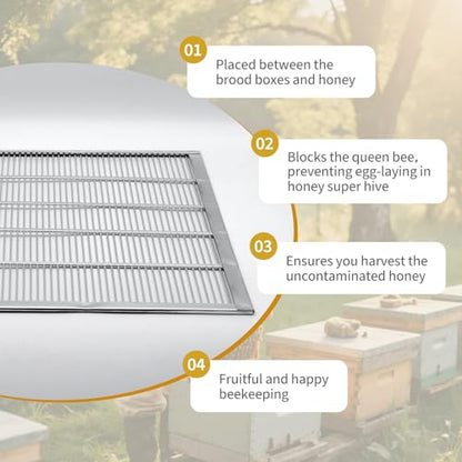 2Pcs Metal Queen Excluder Beehive Queen Bee Excluder Beekeeping Queen Excluders Beekeeping Tools (10 Frame 2Pcs) - size: 10 Frame 2Pcs