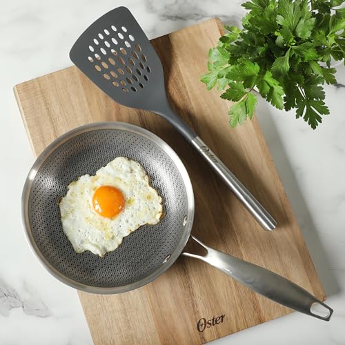 Oster Chadswyck 13” Slotted Turner Spatula, Heat Resistant Silicone Head, Stainless Steel Handle, Safe for Nonstick Cookware, Dishwasher Safe - color: Chadswyck (13" Slotted Turner)