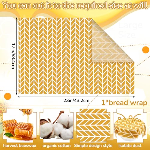 Mindsoft 17 x 23 Inch Reusable Beeswax Food Wrap for Bread Sandwich Wrapper Beeswax Paper Organic Bowl Dishes Covers Sustainable Food Cheese Fruit Snacks Storage Containers Keeper (Fresh Style) - style: Fresh Style