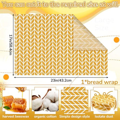 Mindsoft 17 x 23 Inch Reusable Beeswax Food Wrap for Bread Sandwich Wrapper Beeswax Paper Organic Bowl Dishes Covers Sustainable Food Cheese Fruit Snacks Storage Containers Keeper (Fresh Style) - style: Fresh Style