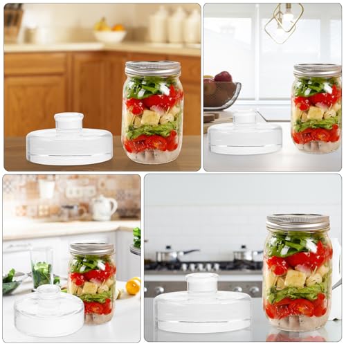 2Pcs Heavy Glass Fermentation Weights for Wide Mouth Mason Jars Fermenting Lids for Sauerkraut Kimchi and Pickling Glass Weights for Fermentation and Canning