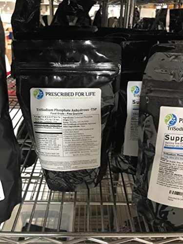 Prescribed For Life Trisodium Phosphate (TSP), Pure with No Fillers, Food Grade Additive, Granulated, TSP Cleaner and Degreaser (50lb) - size: 800 Ounce (Pack of 1)