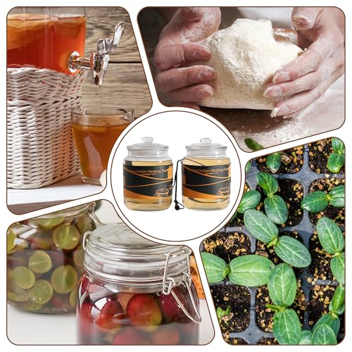 2-in-1 Kombucha Heating Wrap Set – Dual 5"x19" Fermentation Heateing Pads with Digital Thermostat for 1 Gallon Jars, Beer, Wine & Mead Brewing, 50W Waterproof Design - size: 10" x 19"