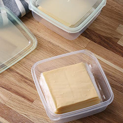 2 Pack-Cheese slicer Storage Containers with lids airtight Keeps slice Cheese Fresh and Delicious Reusable Preservation Container for Fridge