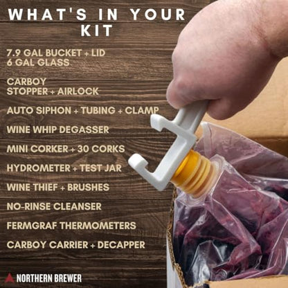 Master Vintner Wine Making Starter Kit – Complete Home Fermentation Equipment for 6 Gallons – Compatible with Wine Recipe Kits