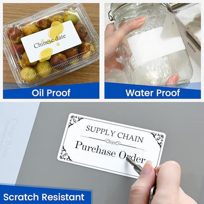 L LIKED 4" x 2" Thermal Labels, Blank Removable Labels with No Residue, Water and Oil Resistant, Use for Both Home and Office (1 Roll, 750 Labels) - size: 4x2-750