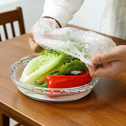Bowl Covers 100PCS Plastic Wrap Food Sourdough Baking Rising Elastic Plate Covers Outdoor Food Fresh Keeping Bags for Bread Proofing, White - color: White