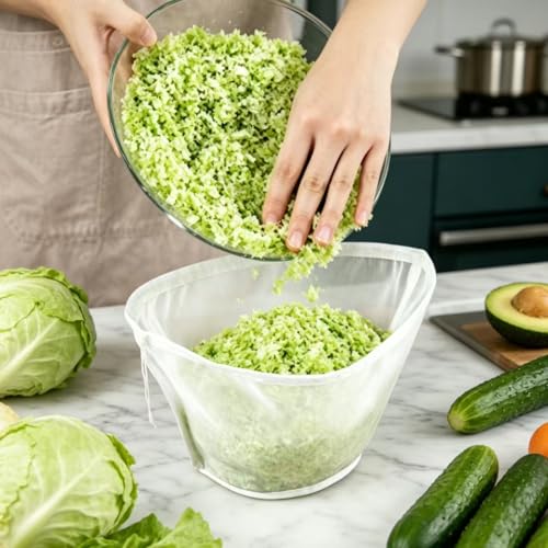 6PCS Reusable Nylon Cheesecloth Bags for Straining, Ultra Fine Mesh Nut Milk Filter Bags for Soy Milk, Juice, Oat Milk, Celery Juice, Vegetables & Dumpling Fillings (M)