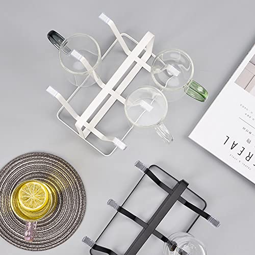 Glass Cup Drying Rack, Nordic Style Wine Glass Drying Rack, Coffee Cup Holder, Water Bottle Organizer Metal Stand, Suitable for Home, Office, Kitchen, Black - color: Black