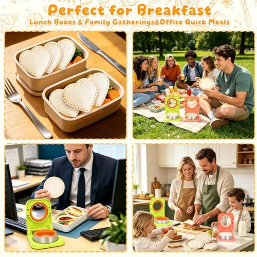 CHICHAUS Uncrustable Sandwich Maker,Sandwiches Pocket Circle Shape 3.7Inch Sandwich Cutter and Sealer,Sandwich Cutter for Kids Breakfast and lunchboxes (Peach Pink) - color: Peach Pink