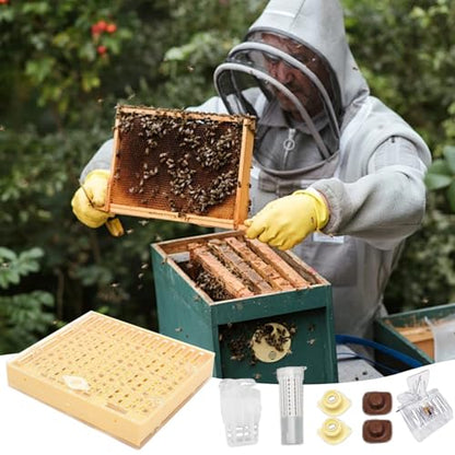 Queen Rearing Kit Complete Beekeeping Starter Kit Including Queen Rearing Box, Cell Cups, Beekeeping Moving Grafting Tools Queen Excluder, Perfect Beekeeping Kit for Beekeeper Gift Queen Rearing Kit