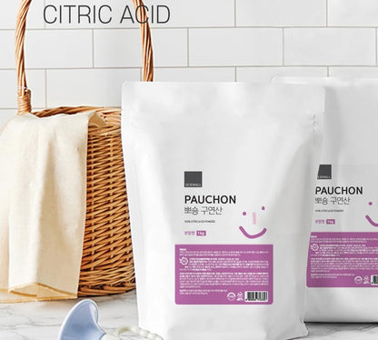 PAUCHON Pure Citric Acid Powder 1 Bag, 1kg / 35.27oz - 100% Food Grade, EWG Green Grade, Multi-Purpose Cleaner for Kitchen, Bathroom, Fruits & Vegetables, Natural Descaler & Deodorizer