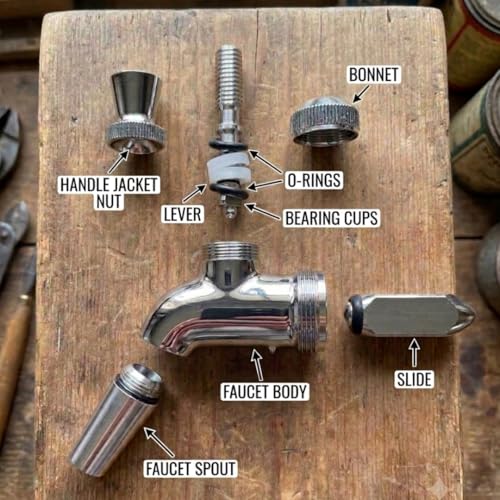 Forward Sealing 304 Stainless Steel Draft Beer Faucet Tap for Kegerator | No-stick, no-foam pour. Fits standard 7/8"-14 UNF shanks. Features a 10mm spout.