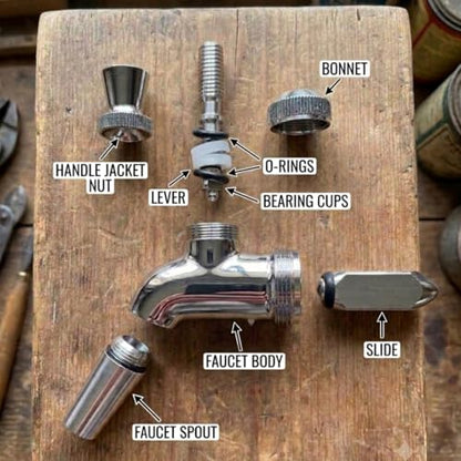 Forward Sealing 304 Stainless Steel Draft Beer Faucet Tap for Kegerator | No-stick, no-foam pour. Fits standard 7/8"-14 UNF shanks. Features a 10mm spout.