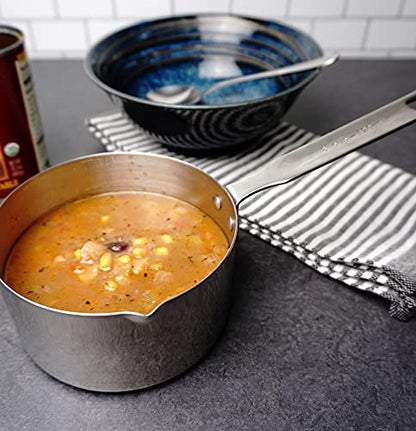 RSVP International Endurance Stainless Steel Measuring Pan Scoop, 3 Cups | Dry or Liquid | Baking or Cooking | Ideal for Melting Butter, Chocolate, Heating Soup | Dishwasher Safe - size: 3 Cups