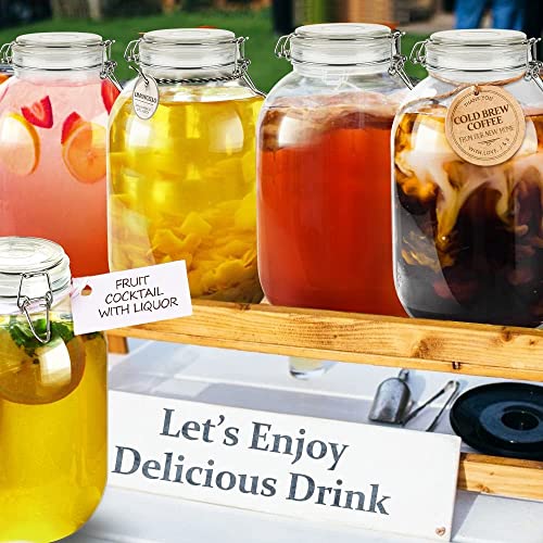 Folinstall Gallon Glass Jar with Airtight Lid - Large Mason Jar for Pickled Eggs, Kombucha, Limoncello, Sun Tea (Extra Gasket)
